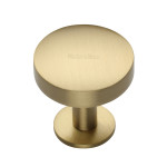 M Marcus Heritage Brass Domed Disc Design Cabinet Knob with Rose 32mm 